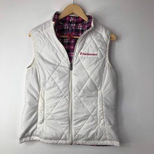 Peak Performance Women Vest White Reversible Pink Plaid Size L